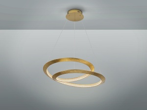 LUSTRA/PLAFONIERA ETERNITY, 60 CM, CU TELECOMANDA, AURIU/TRANSPARENT, DIN METAL, ALUMINIU SI ACRIL, STIL MODERN - Img 4