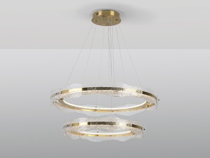 LUSTRA/PLAFONIERA LIRA, 80 CM, AURIU PERIAT/TRANSPARENT, DIN METAL SI STICLA, STIL MODERN - Img 4