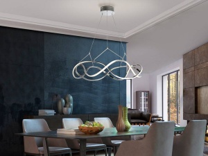 LUSTRA/PLAFONIERA MOLLY, CU TELECOMANDA, 80 CM, CROM/OPAL, DIN METAL, ALUMINIU SI SILICON, STIL MODERN