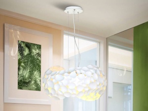 LUSTRA/PLAFONIERA NARISA, 47 CM, ALB MAT/OPAL, DIN METAL SI ACRIL, STIL MODERN