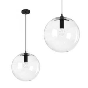 Lustra suspendată din sticlă Lassi Black 30 cm