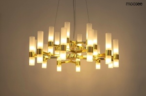 LUSTRA TUBS 18, GOLD, CONFECTIONATA DIN METAL SI STICLA, STIL MODERN - Img 2
