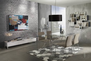 MASA BIROU 180CM, SPILLO CROM, COD 1067, STIL MODERN, REALIZATA DIN METAL SI STICLA - Img 3