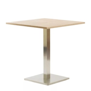 Masă de cafenea patrata 68x68cm, culoare sonoma, metal si furnir laminat