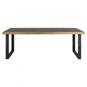 MASA DINING BLOOMVILLE, 200 CM, MARO/NEGRU, DIN STEJAR, PIELE ECO SI METAL, RICHMOND INTERIORS - Img 3