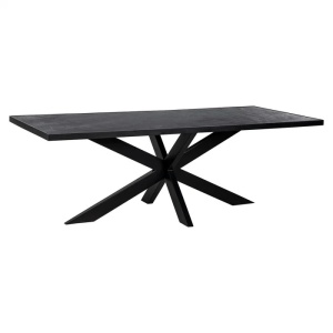 MASA DINING BOURBON, 230 CM, NEAGRA, DIN FURNIR DE PIATRA SI METAL, RICHMOND INTERIORS