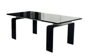 MASA DINING DIN STICLA ATLANTIS BLACK 140/200 STIL MODERN B2