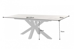 MASA DINING EXTENSIBILA 180-225CM, ETERNITY, COD 40650, DIN METAL SI CERAMICA, EFECT MARMURA - Img 4