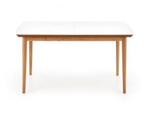 MASA DINING EXTENSIBILA BRADLEY, ALB/STEJAR LEFKAS, 140/185 CM, BLAT DIN MDF SI PICIOARE DIN LEMN MASIV, STIL CLASIC - Img 7