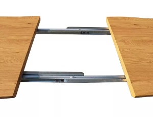 MASA DINING EXTENSIBILA FRESNO, 120/180 CM, STEJAR/NEGRU, BLAT DIN MDF, FURNIR SI PICIOARE DIN METAL, STIL MODERN - Img 5