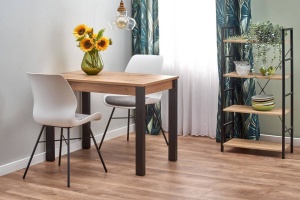 MASA DINING EXTENSIBILA GINO, STEJAR WOTAN/NEGRU, 100/135 CM, BLAT DIN PAL MELAMINAT, STIL VINTAGE - Img 4