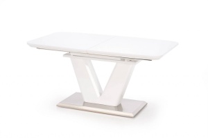 MASA DINING EXTENSIBILA MISTRAL, ALB/CROM, 160/220 CM, BLAT DIN MDF LACUIT SI PICIOR DIN METAL, STIL MODERN - Img 8