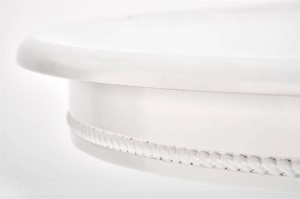 MASA DINING EXTENSIBILA WILLIAM, ALBA, 90/124 CM, BLAT DIN MDF SI PICIOARE DIN LEMN MASIV , STIL CLASIC - Img 7
