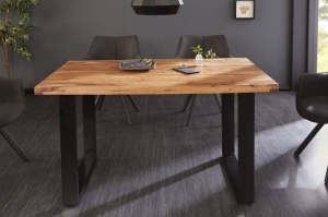 MASA DINING, IRON CRAFT II 140CM GRI, COD 40816, LEMN MASIV, ASPECT INDUSTRIAL - Img 2