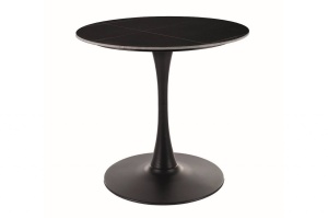 MASA DINING/LIVING ESPERO, 80 CM, EFECT DE MARMURA NEAGRA/NEGRU, BLAT DIN CERAMICA SI PICIOR DIN METAL, STIL MODERN - Img 2