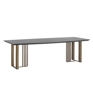 MASA DINING MAVERICK 300 CM, CHARCOAL, 3514, CONFECTIONATA DIN OTEL INOXIDABIL, MDF SI FURNIR DE STEJAR