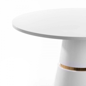 MASA DINING MENTONA, ALB/AURIU, 120 CM, BLAT DIN MDF SI PICIOR DIN METAL, STIL MODERN, ATR - Img 3