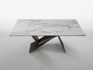 MASA DINING, NOA 180CM, 742350, METAL, LEMN DE NUC SI PORTELAN SI STICLA, DESIGN MODERN - Img 6