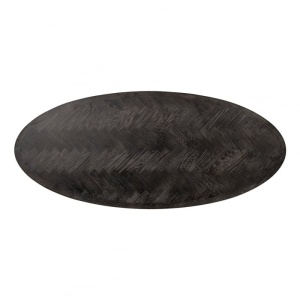 MASA DINING OVALA BLACKBONE, 230 CM, NEGRU RUSTIC/AURIU ANTICHIZAT, DIN STEJAR SI METAL, RICHMOND INTERIORS - Img 4