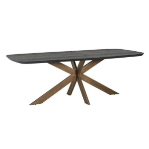 MASA DINING OVALA CAMBON, 230 CM, NEGRU/AURIU, DIN LEMN DE STEJAR SI METAL, RICHMOND INTERIORS