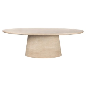 MASA DINING OVALA FICTUS, 240 CM, BEJ, DIN TRAVERTIN, MDF SI METAL, RICHMOND INTERIORS - Img 2