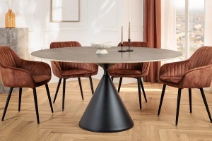 MASA DINING, SIGNATURE 150CM, CADRU DIN METAL SI BLAT DIN CERAMICA GRI, ASPECT MARMURA, ARTIM GROUP SELECTION - Img 4