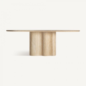 MASA DINING THIENNES, MARO DESCHIS, REF. 35230, PRELUCRATA MANUAL, CONFECTIONATA DIN TRAVERTIN, STIL MODERN