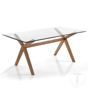 MASA ELEGANTA 180CM, KYRA-X, COD 1945, STIL MODERN, REALIZATA DIN LEMN SI STICLA - Img 2