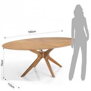 MASA ELEGANTA DIN LEMN 190CM, TALLIN, COD 4173, STIL MODERN, REALIZATA DIN LEMN MASIV SI MDF - Img 3
