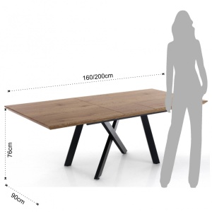 MASA ELEGANTA EXTENSIBILA 160/200CM, EMME, COD 3745, STIL MODERN, REALIZATA DIN METAL SI MDF - Img 5