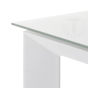 MASA EXTENSIBILA 120/170CM, BLADE 120 ALB, COD 2439, STIL MODERN, REALIZATA DIN METAL SI STICLA - Img 2
