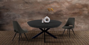 MASA EXTENSIBILA 130/230CM, STOR BLACK, DIN METAL SI BLAT DIN FURNIR, ARTIM GROUP SELECTION - Img 5