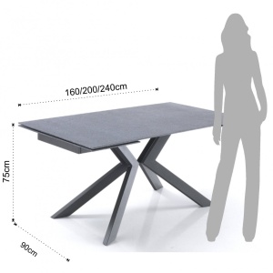 MASA EXTENSIBILA 160/240CM, EVOLUTION, COD 3237, STIL MODERN, REALIZATA METAL SI STICLA - Img 6