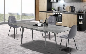MASA EXTENSIBILA DIN CERAMICA 140/200CM, MOMO, COD 3653, STIL MODERN, REALIZATA DIN METAL SI CERAMICA - Img 4
