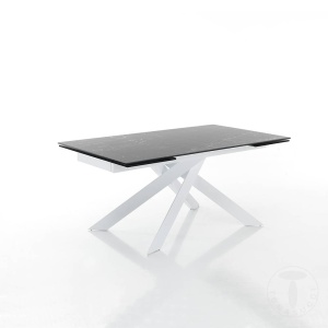 MASA EXTENSIBILA DIN CERAMICA 160/240CM, GIUKI, COD 3872, STIL MODERN, REALIZATA DIN METAL SI CERAMICA