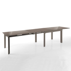 MASA EXTENSIBILA ELEGANTA 120/350CM, LONG, COD 3345, STIL MODERN, REALIZATA DIN METAL SI STICLA/MDF - Img 3