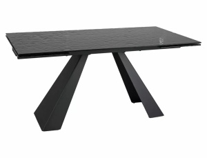 MASA EXTENSIBILA SALVADORE, 160/240 CM, EFECT DE STICLA TOPITA/NEGRU MAT, DIN STICLA SECURIZATA SI METAL, STIL MODERN - Img 6