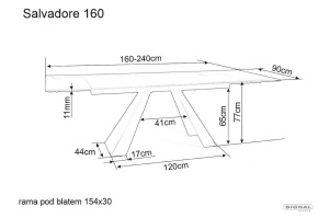 MASA EXTENSIBILA SALVADORE, 160/240 CM, EFECT DE STICLA TOPITA/NEGRU MAT, DIN STICLA SECURIZATA SI METAL, STIL MODERN - Img 8