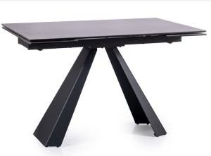MASA EXTENSIBILA SALVADORE II, GRI/NEGRU MAT, 120/180 CM, DIN STICLA SECURIZATA, CERAMICA SPANIOLA SI METAL, STIL MODERN - Img 3