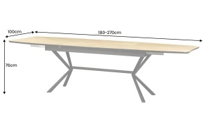 MASA EXTESIBILA DE MARI DIMENSIUNI, GRANDEZZA 180- 270CM, FURNIR LEMN DE STEJAR SI METAL, ASPECT STEJAR, ARTIM GROUP SELECTION - Img 6