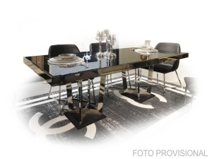 MASA MODERNA, SHADOW, 755245, DIN MDF LACUIT, STICLA SI PICIOARE DE METAL