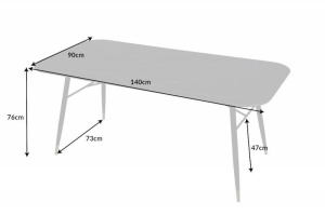 MASA STIL MODERN 140CM , PARIS, COD 41882, BLAT STICLA SI METAL - Img 6
