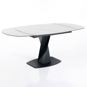 MASA SUFRAGERIE EXTENSIBILA 105/165CM, TWISTED MARBLE, COD 5536, STIL MODERN, REALIZAT DIN METAL SI CERAMICA - Img 2