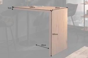 MASUTA DE BAR, MAGNUS 40761, BAZA DE METAL NEAGRA SI MDF, CULOARE STEJAR, DESIGN MODERN - Img 7