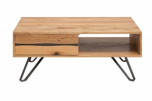 MASUTA DE CAFEA 110CM, LIVING EDGE, FURNIR DIN STEJAR, STIL INDUSTRIAL - Img 5