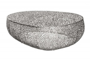 MASUTA DE CAFEA 120CM, STIL MODERN UNICAT, LEAF ARGINTIE, COD 40284 - Img 5