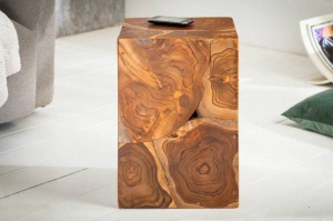MASUTA DE CAFEA 30CM, TEAK COD 39225, LEMN MASIV REALIZAT MANUAL - Img 2