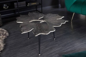 MASUTA DE CAFEA 75CM, GINGKO, DIN METAL NEGRU/ARGINTIU, COD 41792