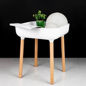 MASUTA DE CAFEA BOWER ALBA, CONFECTIONATA DIN POLIPROPILENA SI LEMN DE FAG, STIL MODERN - Img 3