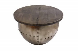 MASUTA DE CAFEA CU SPATIU DE DEPOZITARE, STORAGE, GRI, COD 38948 DESIGN VINTAGE - Img 6